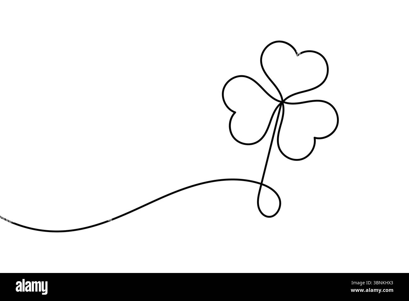 Illustrazione vettoriale Shamrock line art con semplice stile botanico e disegno minimalista Illustrazione Vettoriale