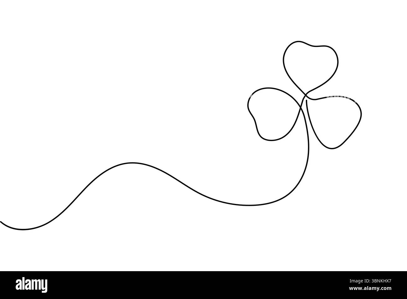 Illustrazione vettoriale Shamrock line art con semplice stile botanico e disegno minimalista Illustrazione Vettoriale