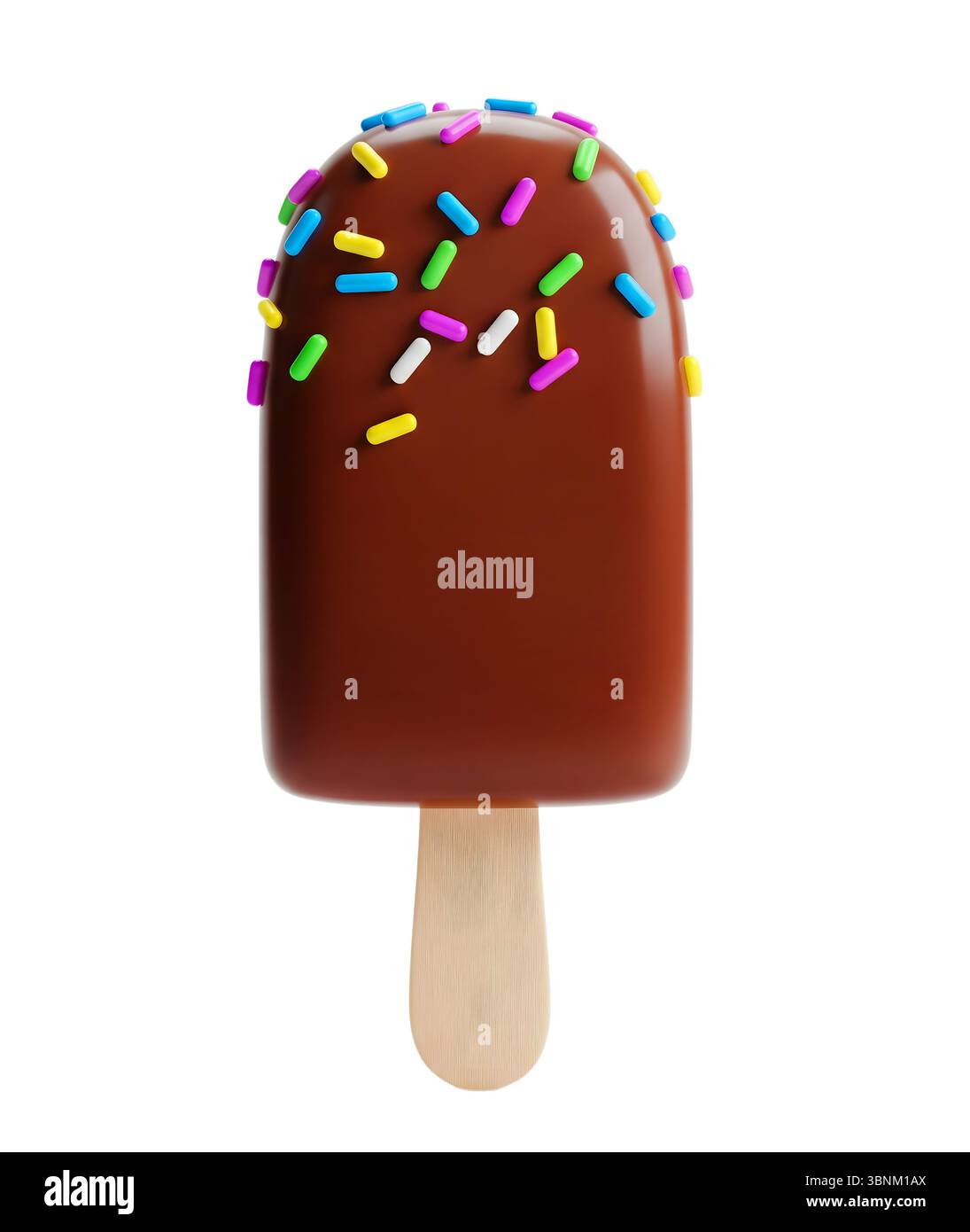 Il gelato è realizzato in 3D con un rendering minimalista in un renderer morbido e liscio Foto Stock