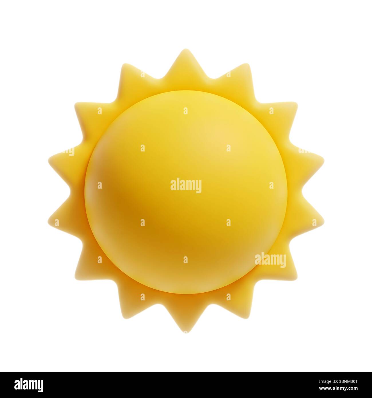 Rendering 3D minimalista Sun in un rendering morbido e fluido Foto Stock