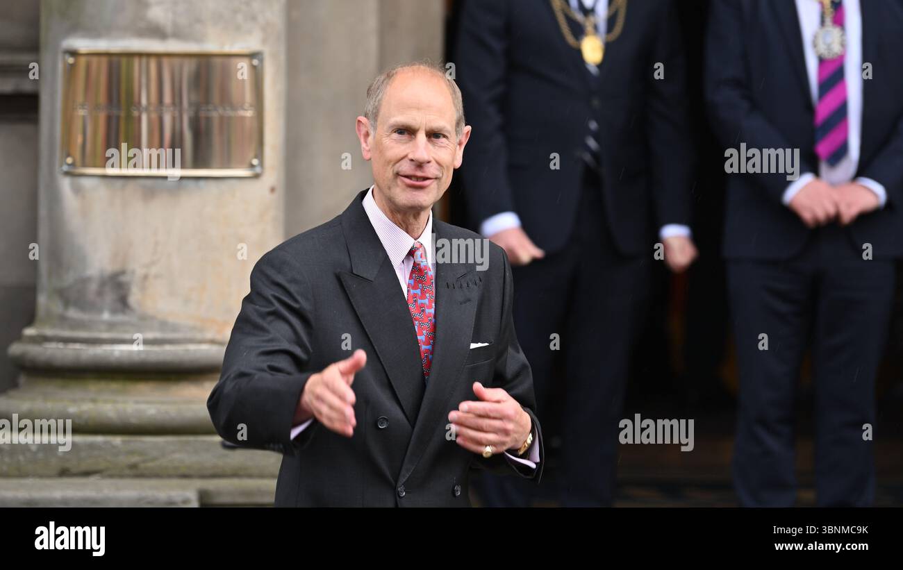 Edimburgo Scozia, Regno Unito 03 luglio 2025. Principe Edoardo, il Duca di Edimburgo presso la Royal Society of Edinburgh RSE in George Street. credito sst/alamy notizie in diretta Foto Stock
