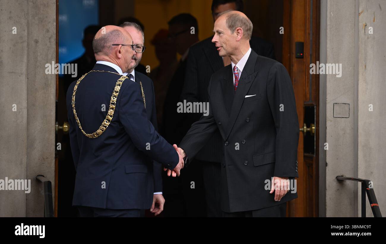 Edimburgo Scozia, Regno Unito 03 luglio 2025. Principe Edoardo, il Duca di Edimburgo presso la Royal Society of Edinburgh RSE in George Street. credito sst/alamy notizie in diretta Foto Stock