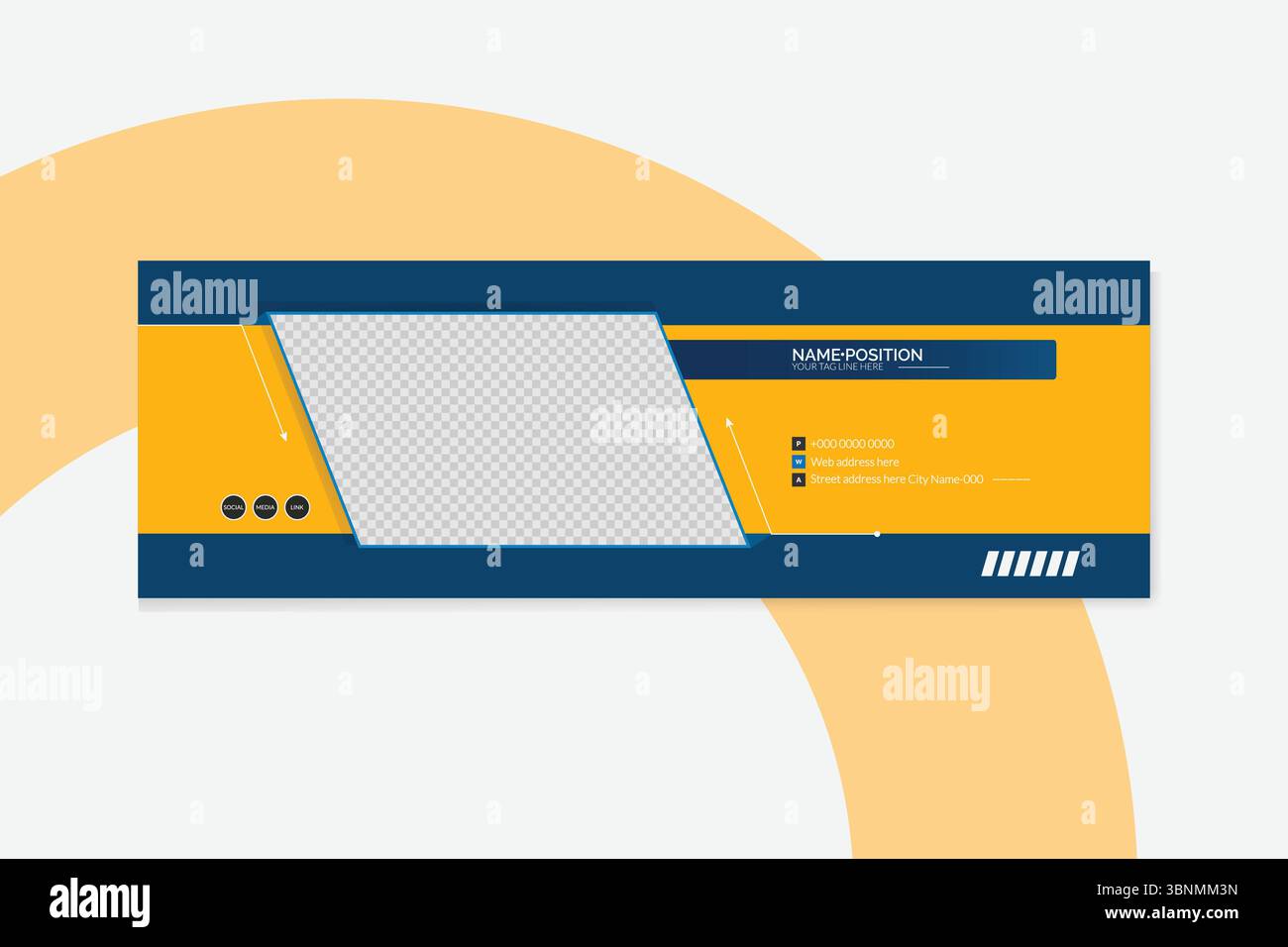Firma e-mail aziendale Templat Illustrazione Vettoriale