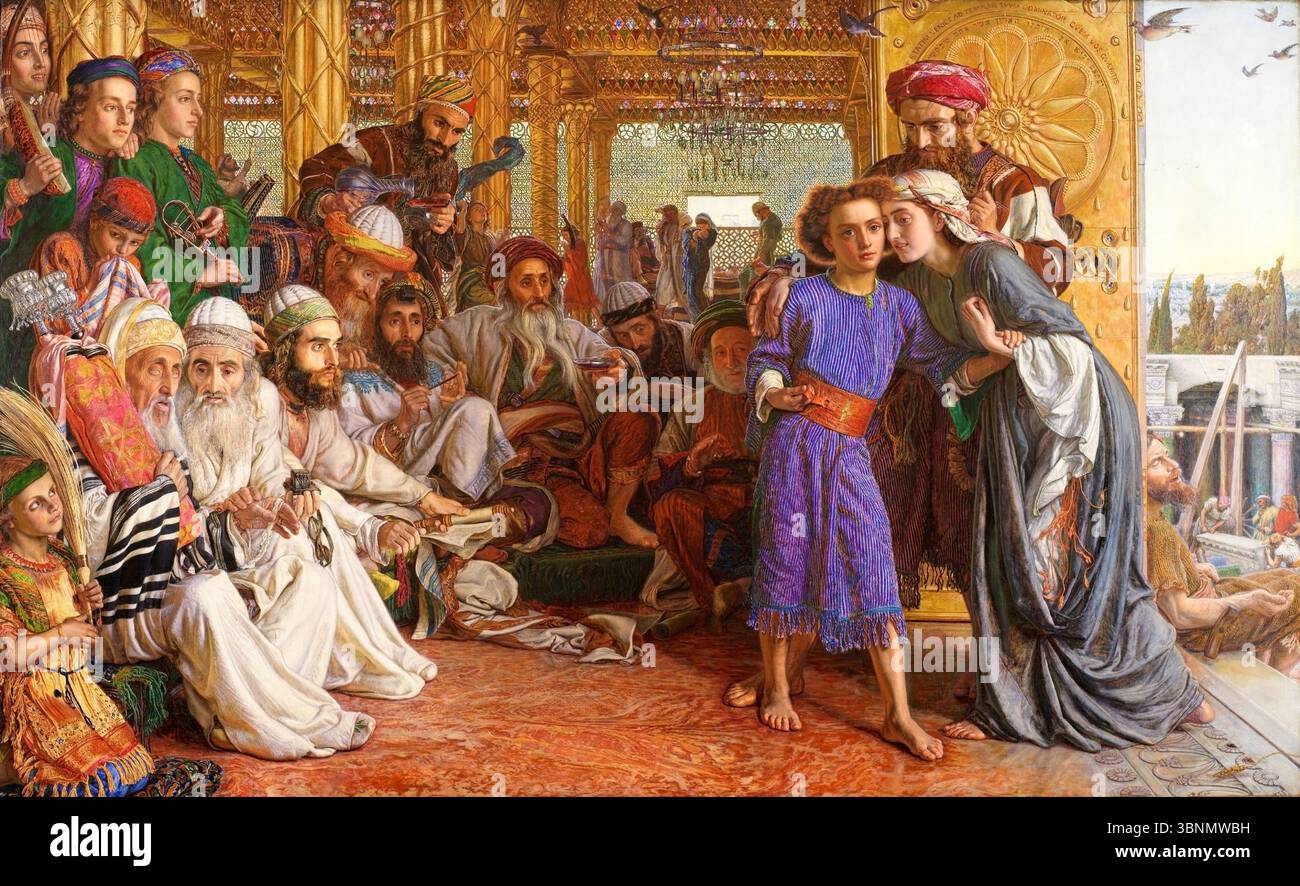 Il ritrovamento del Salvatore nel Tempio da parte di William Holman Hunt nel 1854-55 Foto Stock