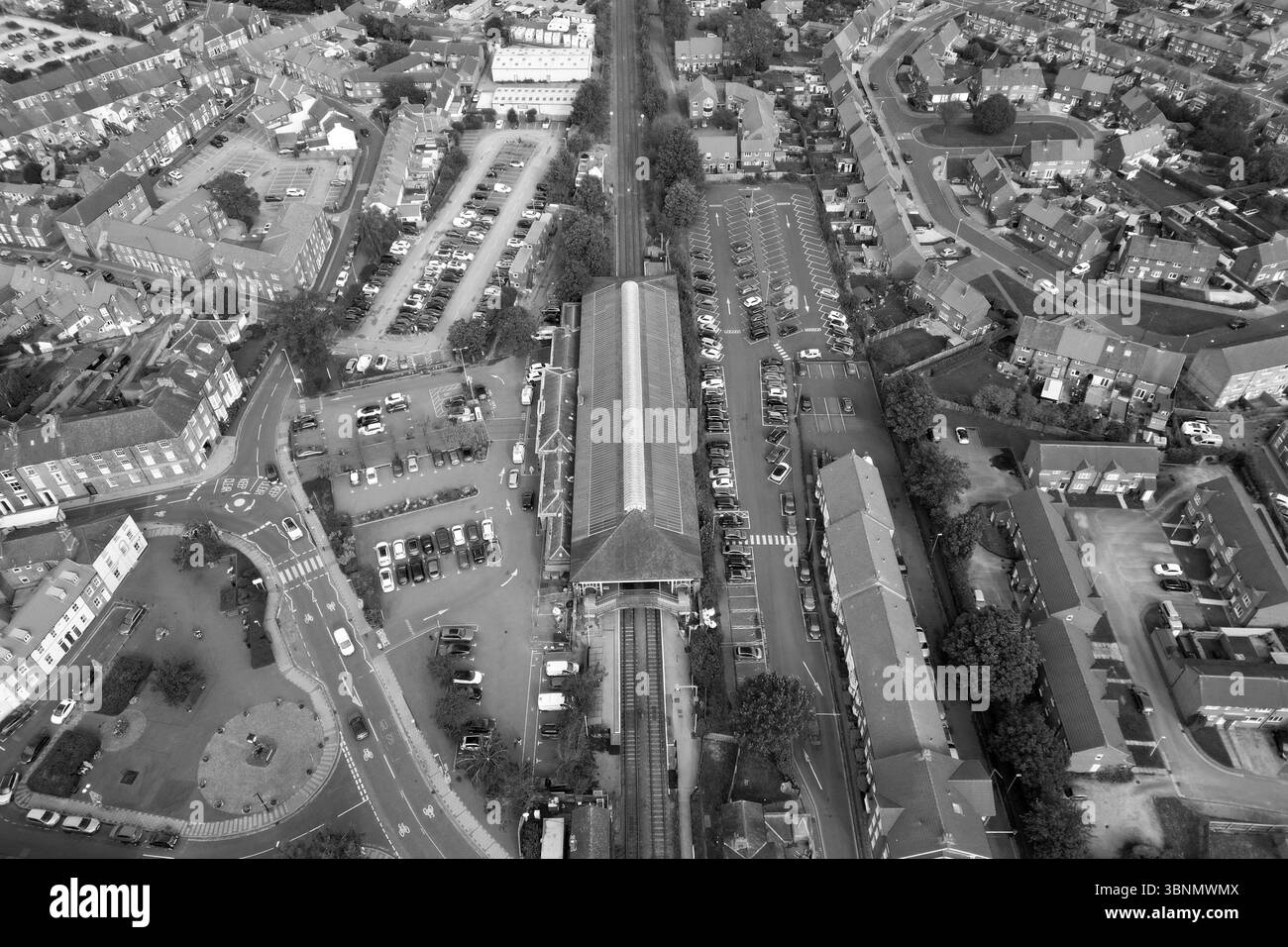 Vista aerea della stazione ferroviaria di Beverley Armstrong Way. Beverley. East Riding dello yorkshire Foto Stock