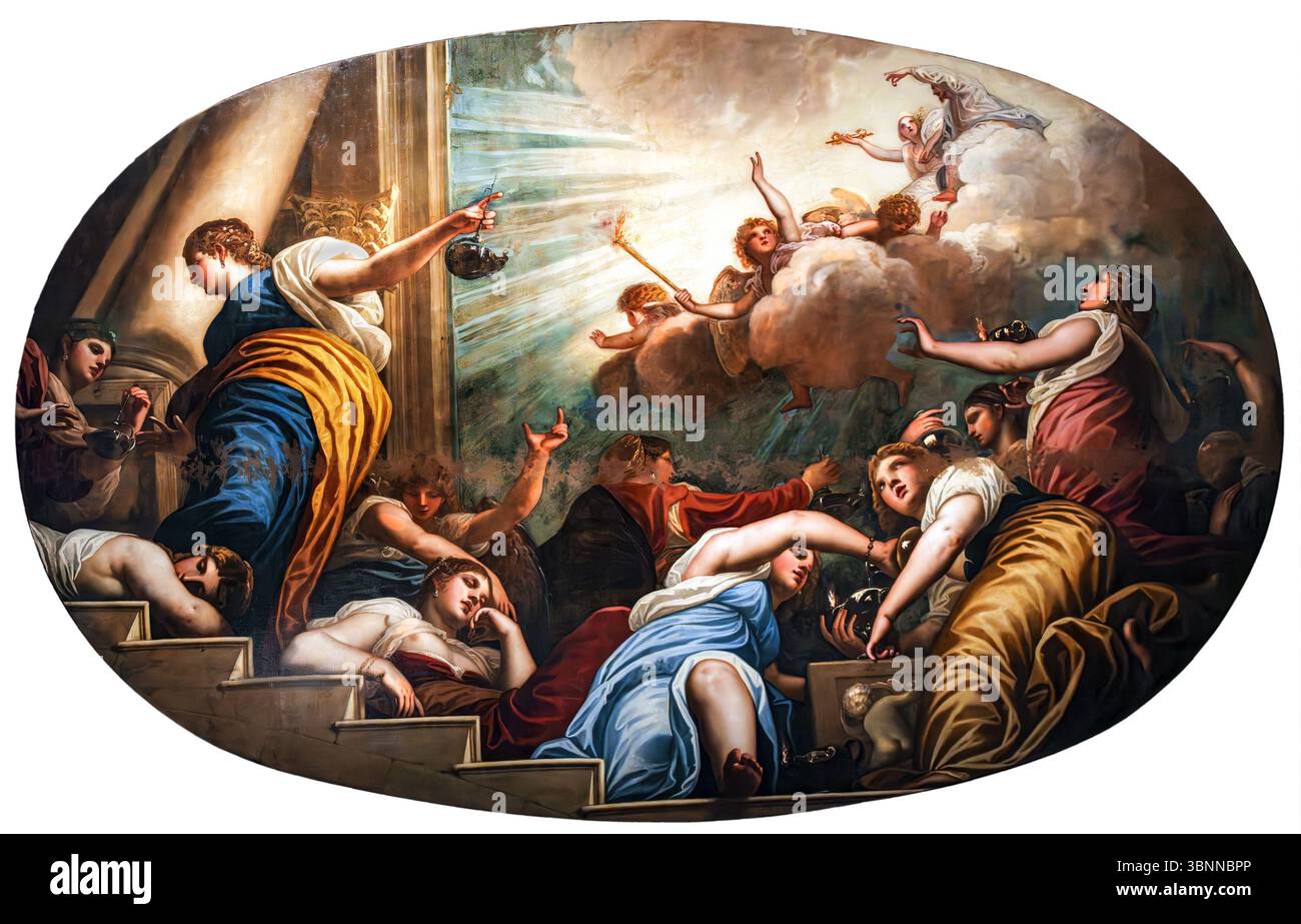 (Venezia) la parabola delle sagge e stupide Vergini di Alessandro Varotari - gallerie Accademia Foto Stock