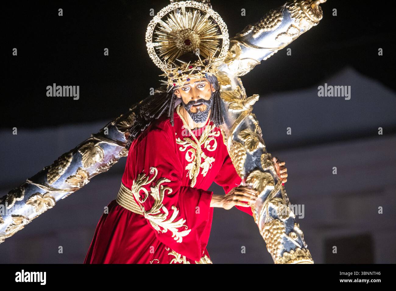 Imagenes procesionales para Semana Santa en la Antigua Guatemala immagini processuali per le celebrazioni della settimana Santa ad Antigua Guatemala Foto Stock