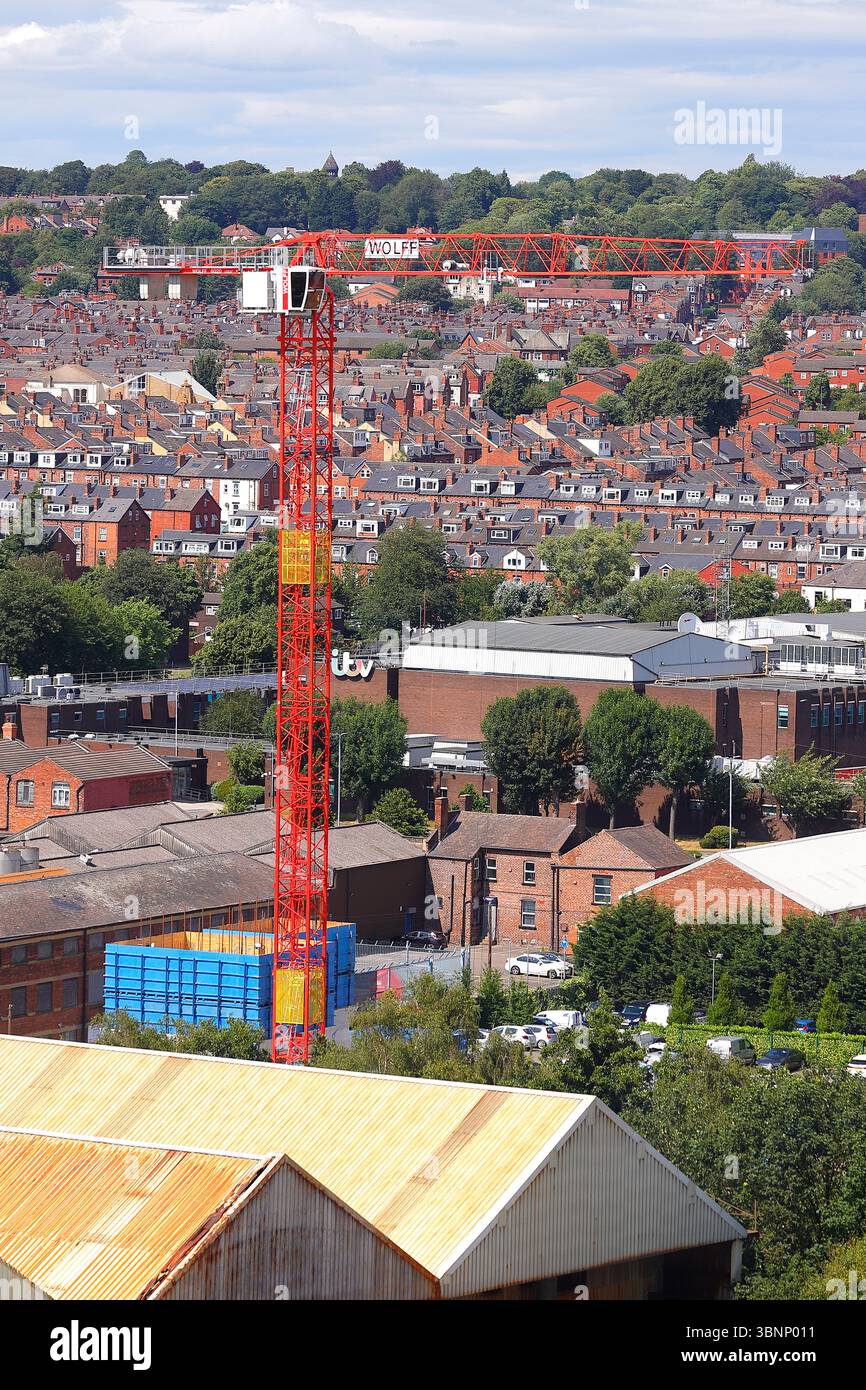 Costruzione del sito di sviluppo della conceria in Kirkstall Road a Leeds, West Yorkshire, Regno Unito Foto Stock