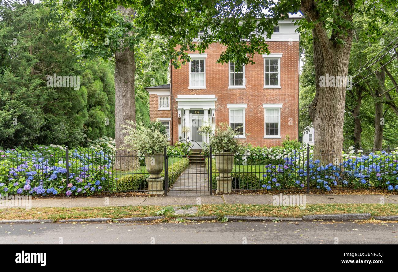 casa federale degli anni '1840 nel porto di sag, new york Foto Stock