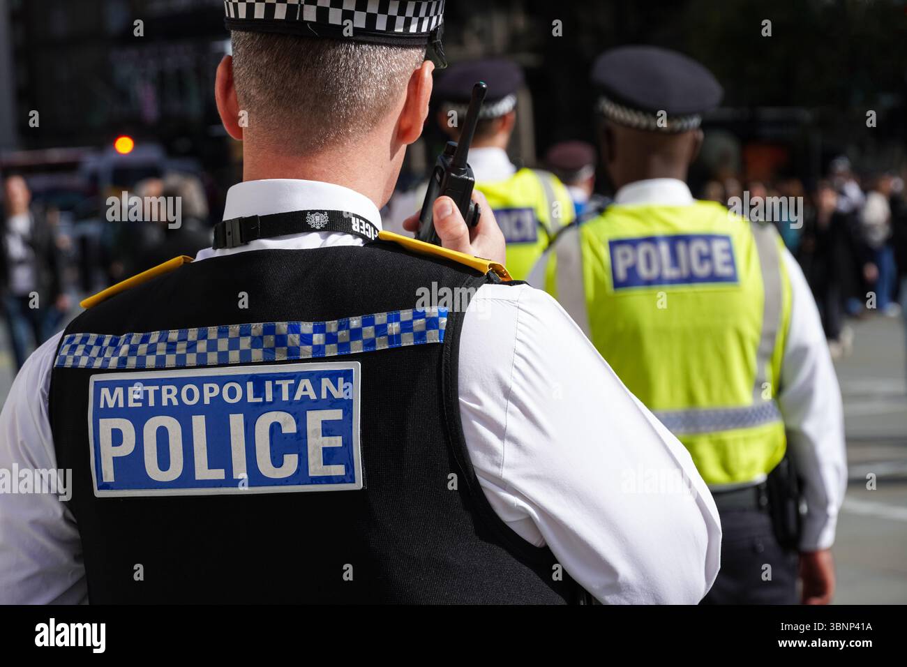 Pattuglia di polizia a Londra, Inghilterra Regno Unito Regno Unito Foto Stock