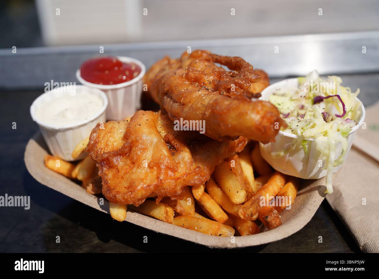 Fish and chips a Victoria, Canada Foto Stock