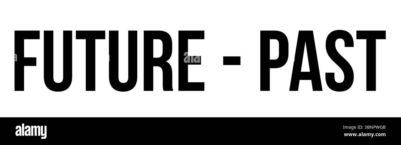 Audace sans-serif in maiuscolo: La tipografia DEL PASSATO viene visualizzata su uno sfondo bianco dal design piatto Foto Stock