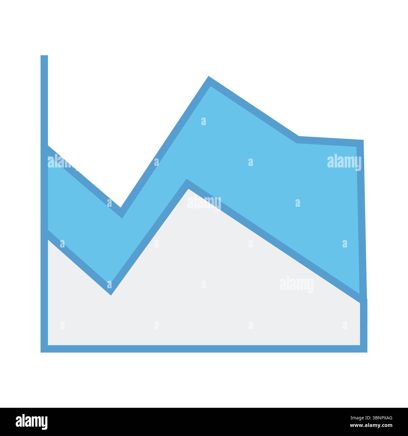Grafico area blu su sfondo bianco Foto Stock
