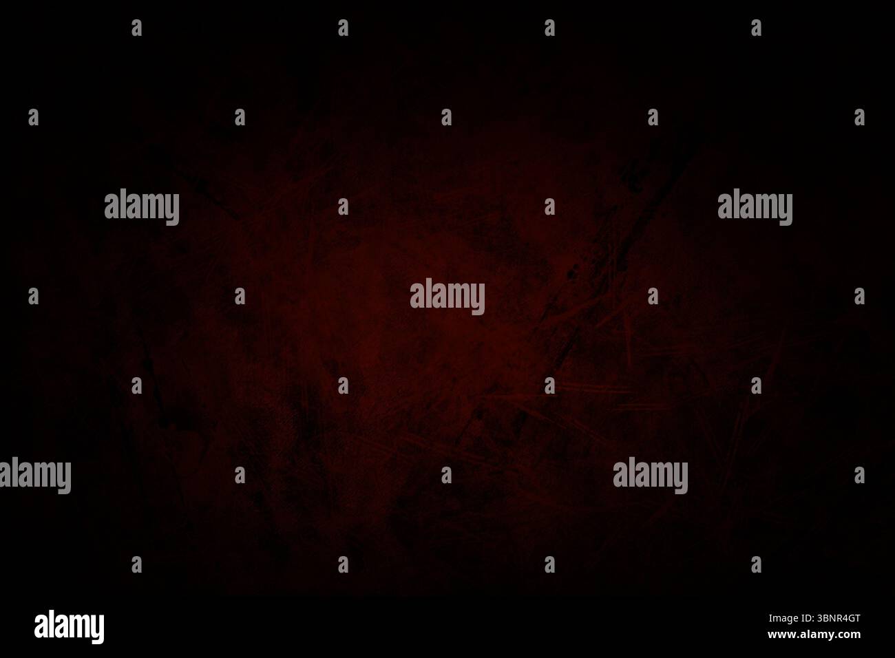 L'illustrazione a grunge piatto astratto mostra uno sfondo rosso scuro e nero macchiato con graffi Foto Stock