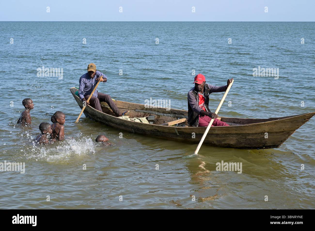 UGANDA, isola di Buvuma nel lago Victoria, villaggio di pescatori Namuziru / UGANDA, Insel Buvuma im Viktoria SEE, Fischerdorf Namuziru Foto Stock