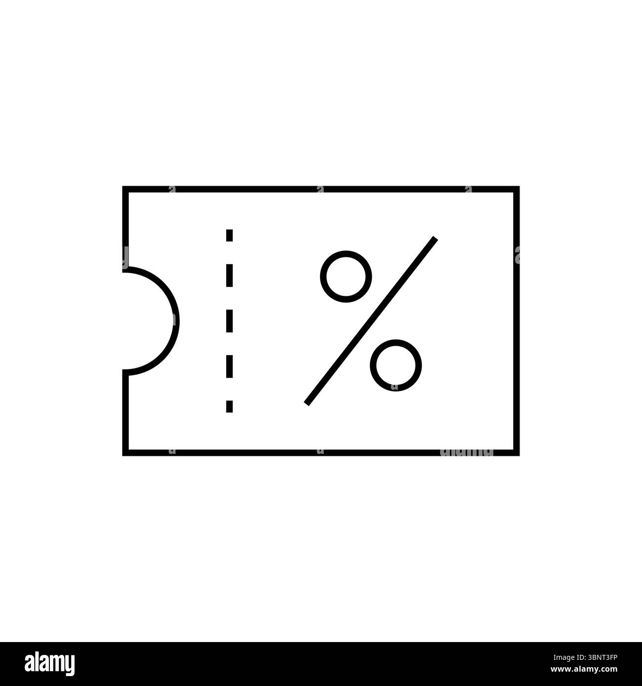 Un semplice contorno vettoriale di un coupon con un simbolo di percentuale, perfetto per vendite, sconti e temi promozionali. Illustrazione Vettoriale
