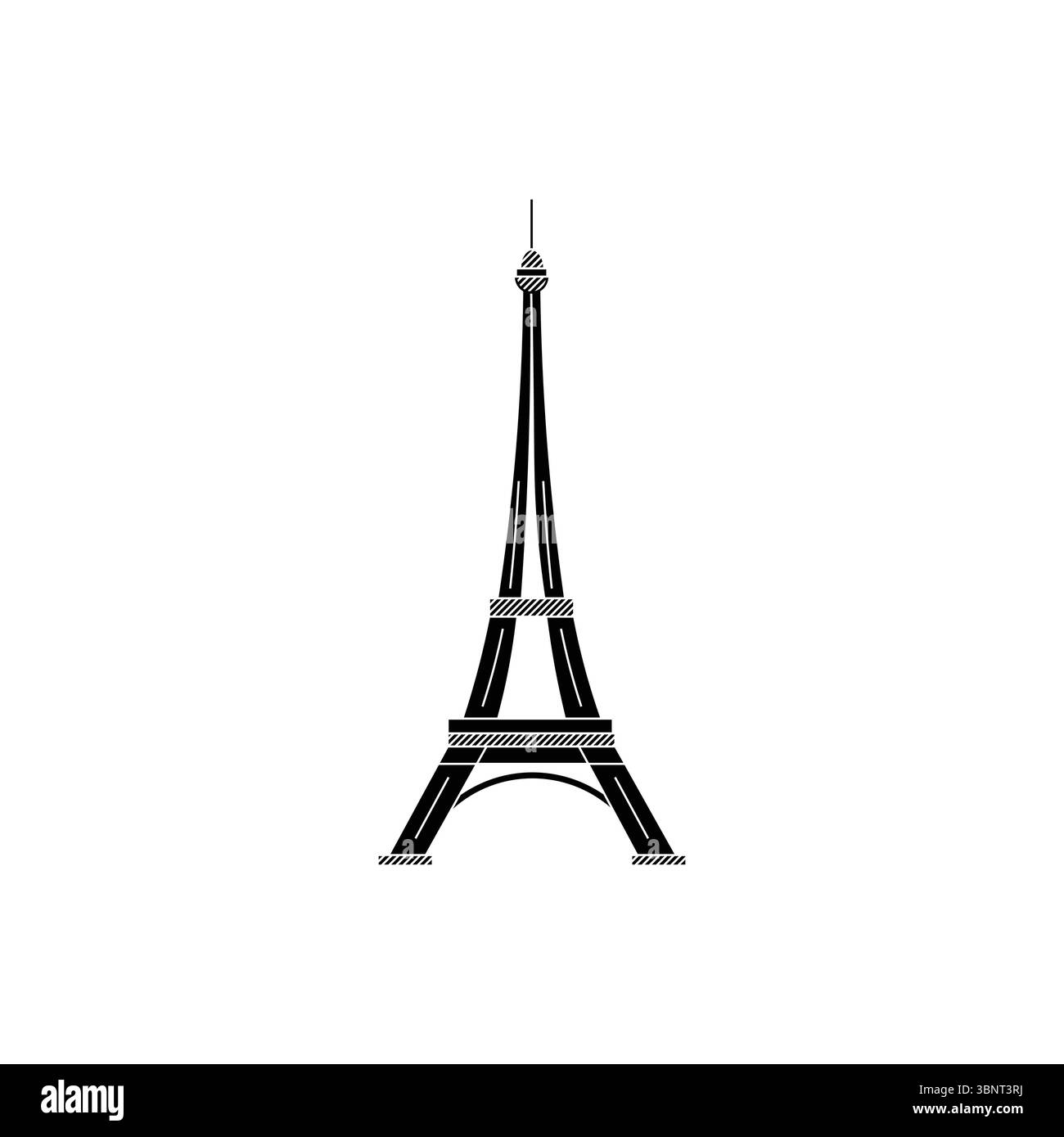 Un'impressionante illustrazione vettoriale della Torre Eiffel, l'iconico monumento parigino, ideale per viaggi e temi europei. Illustrazione Vettoriale