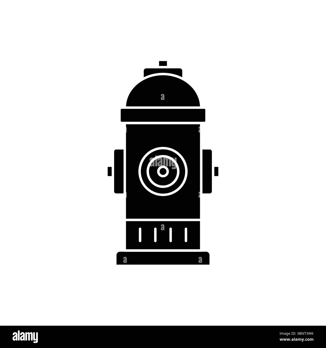 Un'elegante silhouette nera vettoriale di un idrante antincendio, essenziale per i progetti urbani, di sicurezza o di pubblica utilità. Illustrazione Vettoriale