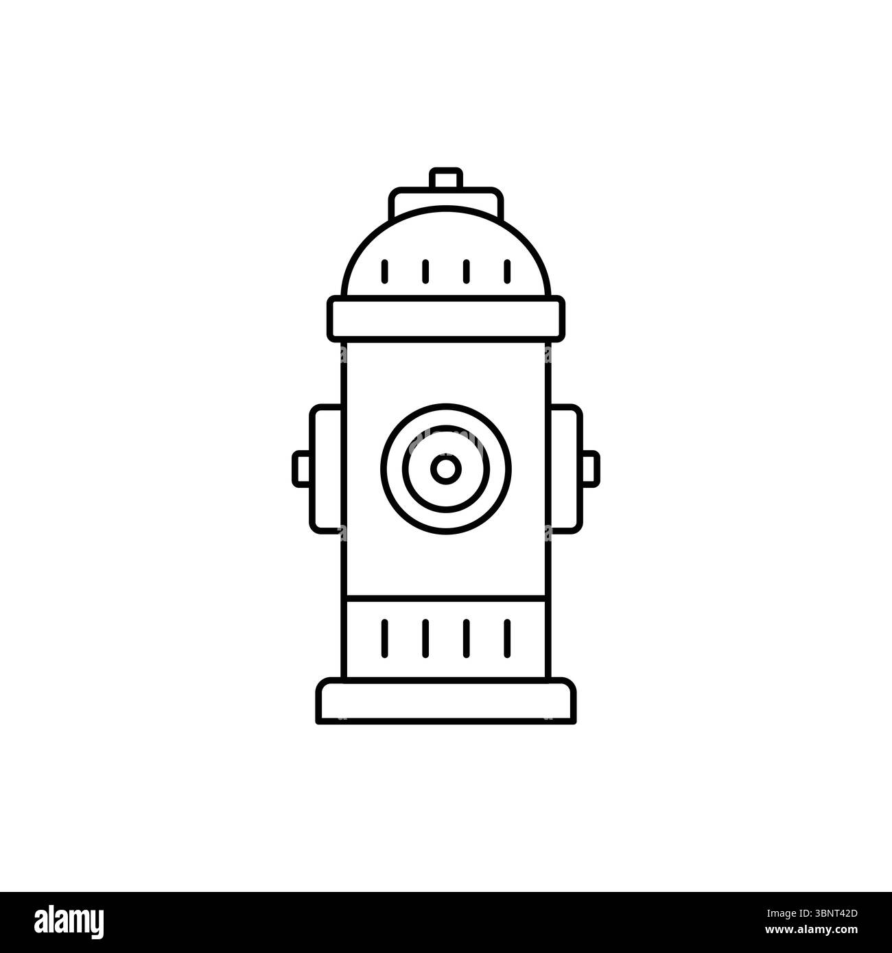 Un'icona vettoriale di un idrante antincendio che simboleggia la sicurezza pubblica, le emergenze o i servizi essenziali urbani. Illustrazione Vettoriale