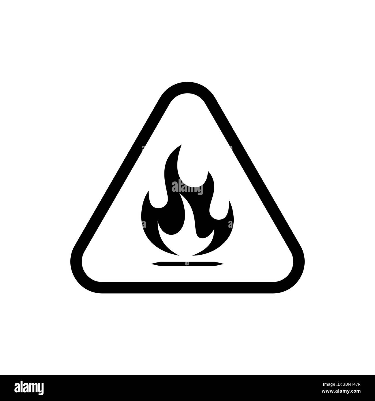 Icona vettoriale chiara di una fiamma all'interno di un diamante, che indica infiammabilità o pericolo di incendio. Illustrazione Vettoriale