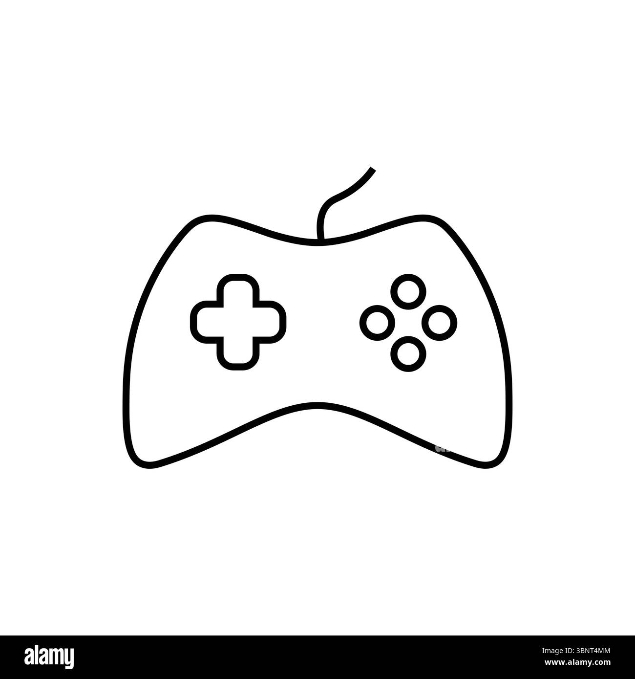 Un'elegante icona della linea vettoriale di un controller di gioco classico, perfetto per temi di gioco, intrattenimento o divertimento digitale. Illustrazione Vettoriale