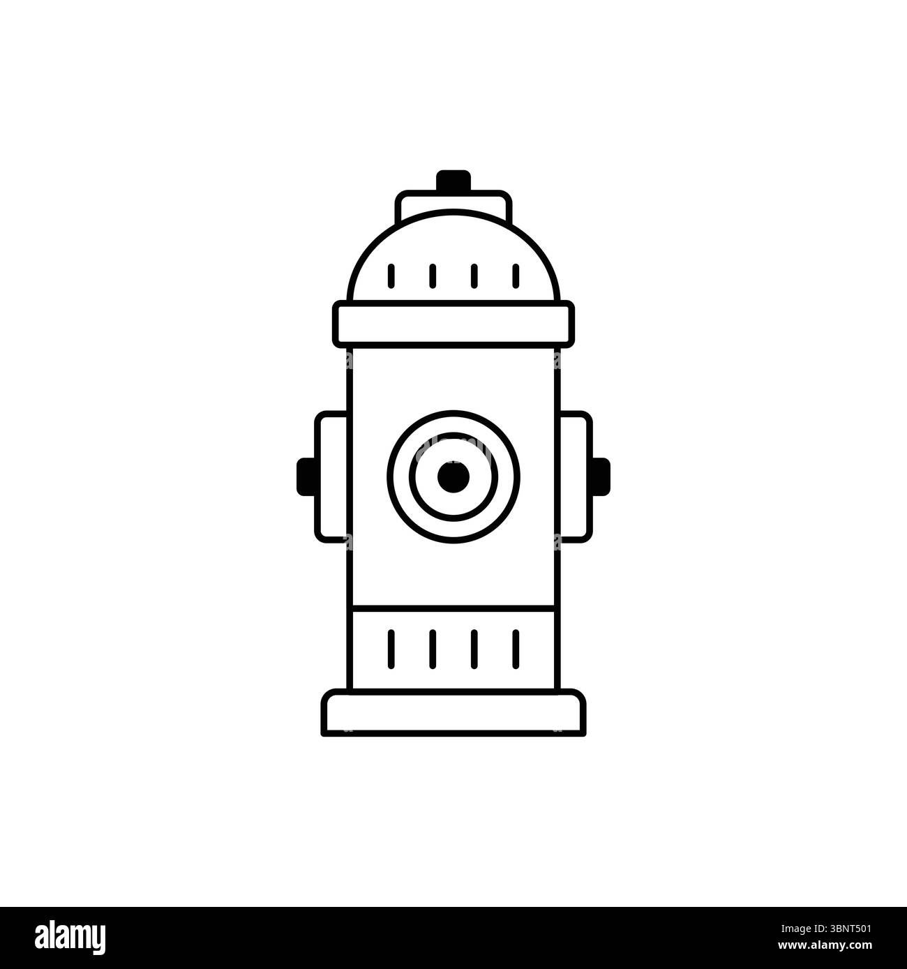 Un'icona vettoriale di un idrante antincendio che simboleggia la sicurezza pubblica, le emergenze o i servizi essenziali urbani. Illustrazione Vettoriale