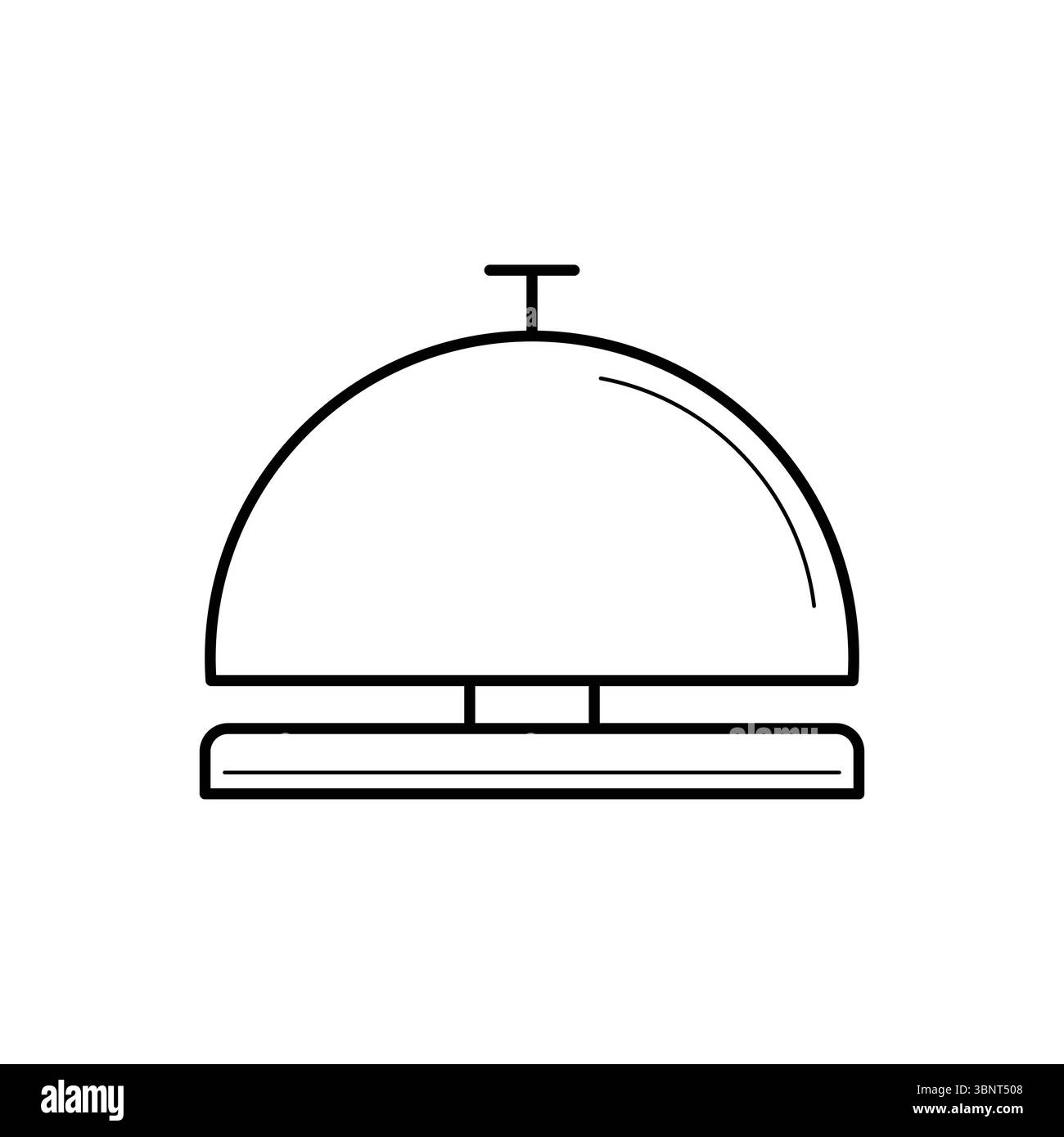 Un'icona vettoriale pulita di un campanello della reception, perfetta per i temi dell'ospitalità, del servizio o dell'assistenza clienti. Illustrazione Vettoriale