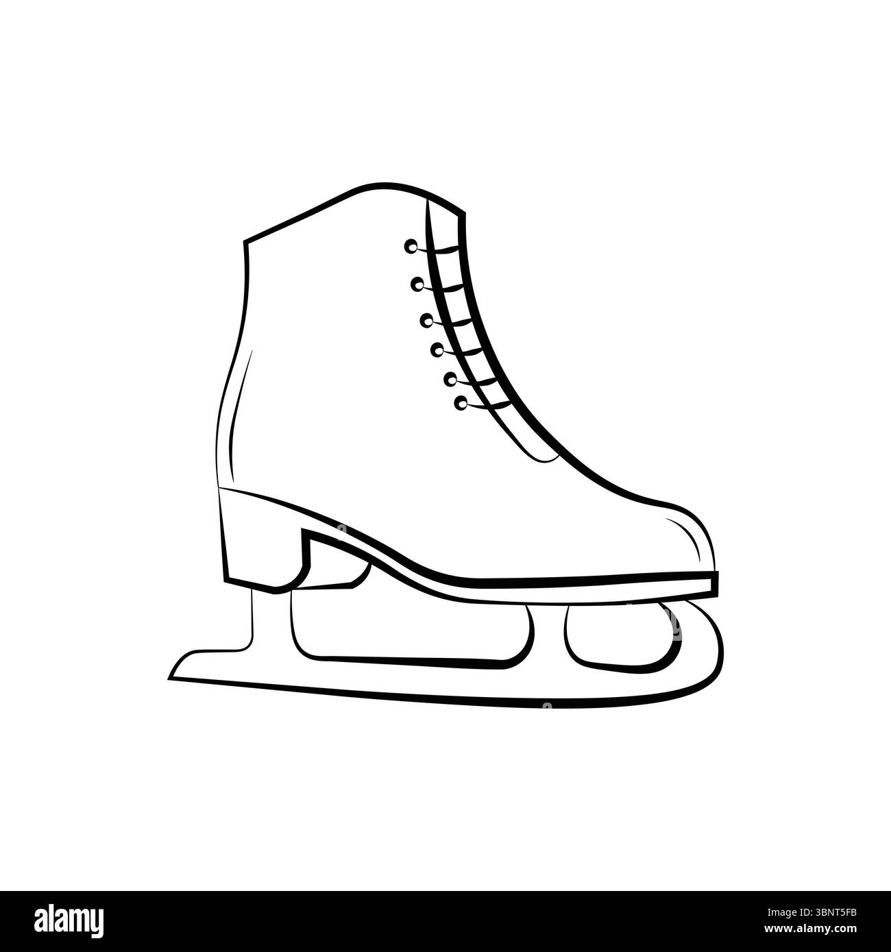 Una chiara illustrazione vettoriale di un pattinaggio su ghiaccio, ideale per temi invernali, sport o attività ricreative. Illustrazione Vettoriale