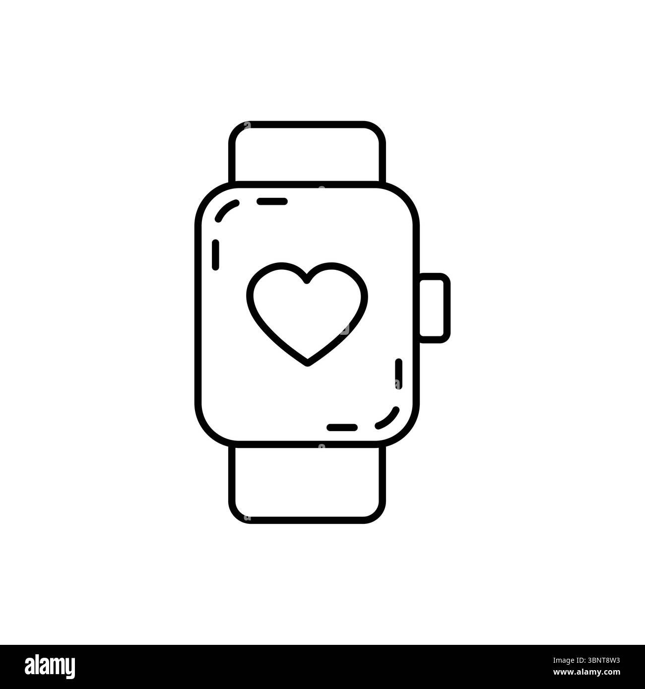 Smartwatch minimalista con icona della frequenza cardiaca, perfetto per temi di salute, fitness e tecnologia indossabile. Illustrazione Vettoriale