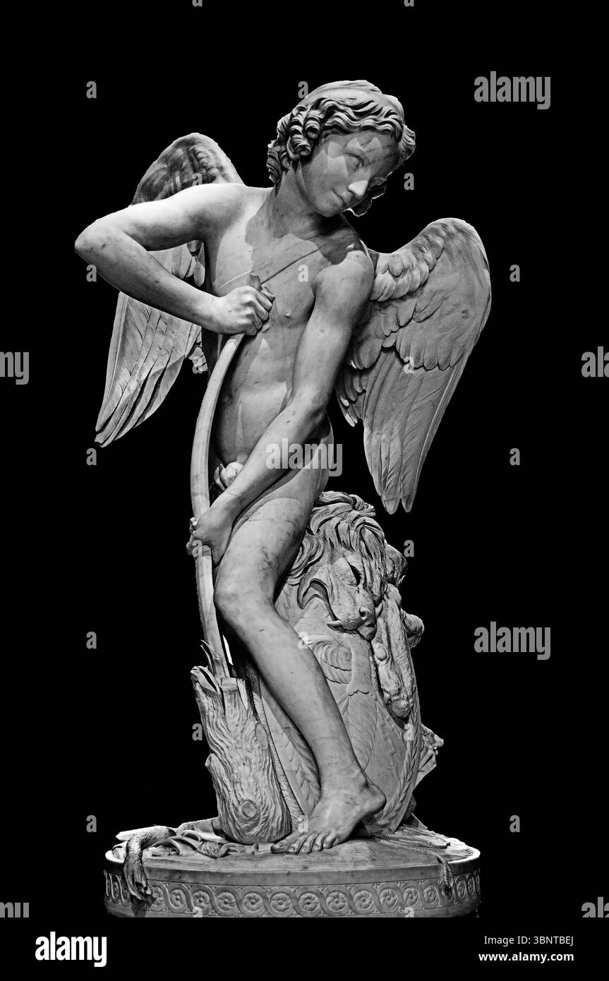 Cupido Cutting His Bow from the Club of Hercules 1750 di Edme Bouchardon (1726-c.. 1780) Louvre, Parigi, Francia Foto Stock