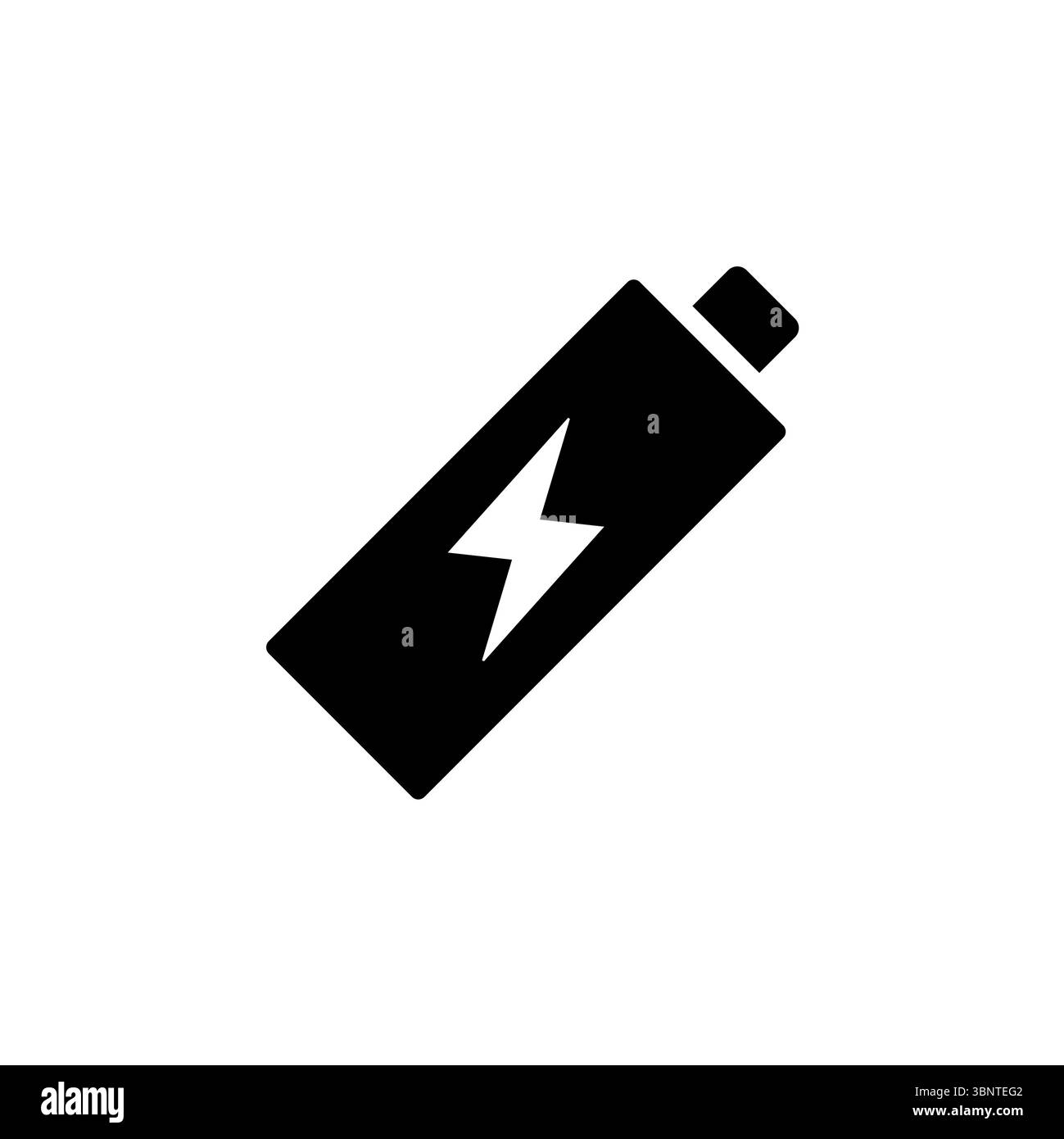 Ricarica della batteria, accumulatore ricaricabile icona vettoriale piatta solida isolata su sfondo bianco. Illustrazione Vettoriale