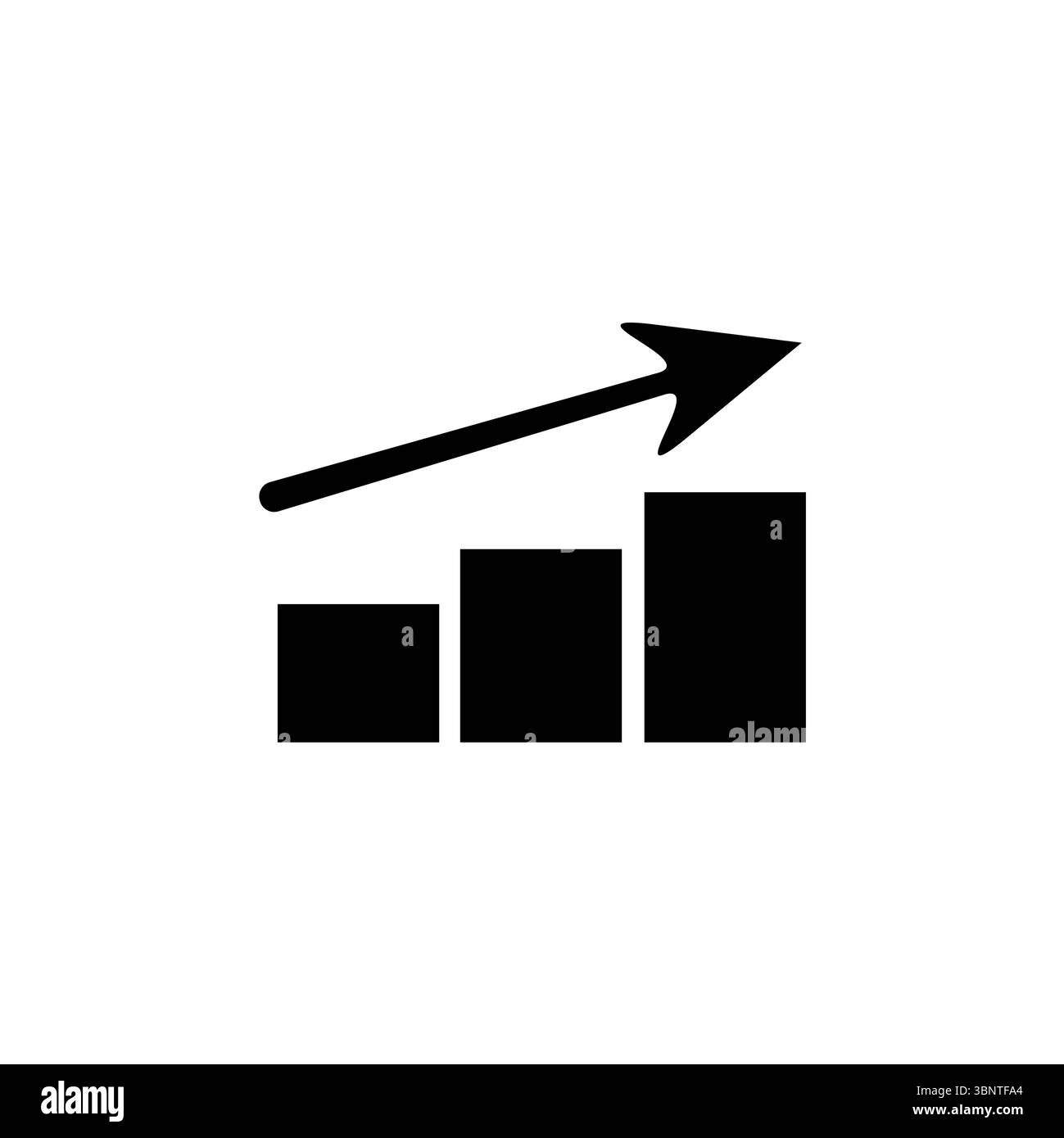 Grafico a barre delle vendite, grafico in crescita valutazione aziendale icona Solid Flat Vector isolata su sfondo bianco. Illustrazione Vettoriale