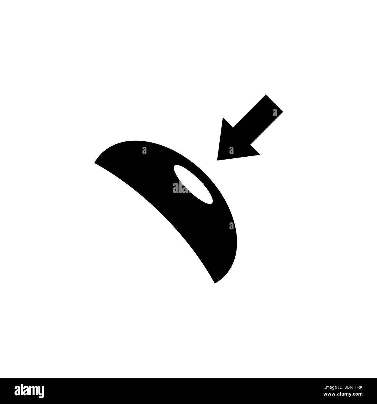 Radiazione di impatto ultravioletta sulla pupilla occhi icona vettoriale piatta solida isolata su sfondo bianco. Illustrazione Vettoriale