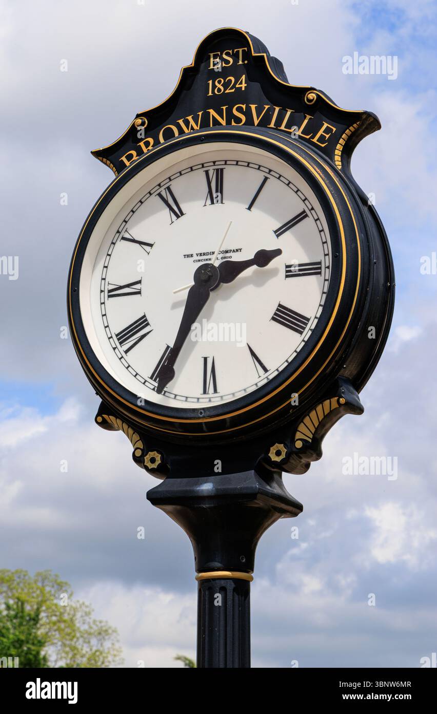 Orologio a bordo strada a Brownsville, Tennessee, Stati Uniti Foto Stock