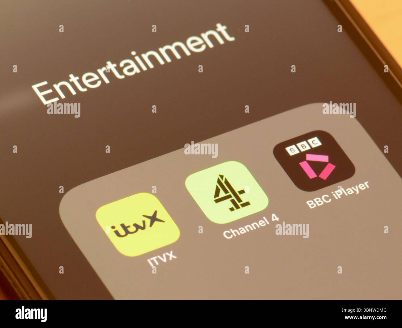 App di streaming gratuite sullo schermo dello smartphone Foto Stock