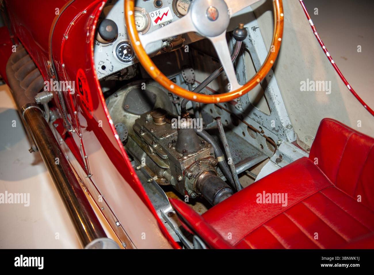 Maserati 6CM: Dettagli della posizione di guida, con la disposizione insolita della leva del cambio Foto Stock