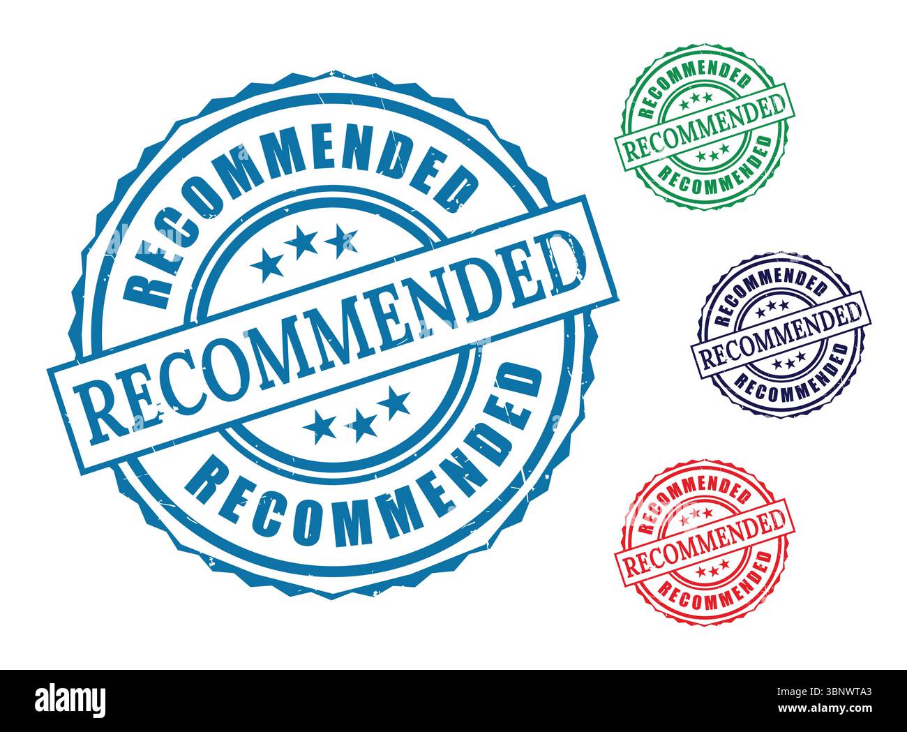 elementi grafici vettoriali consigliati per il design e i materiali di marketing sigilli e approvazioni Illustrazione Vettoriale