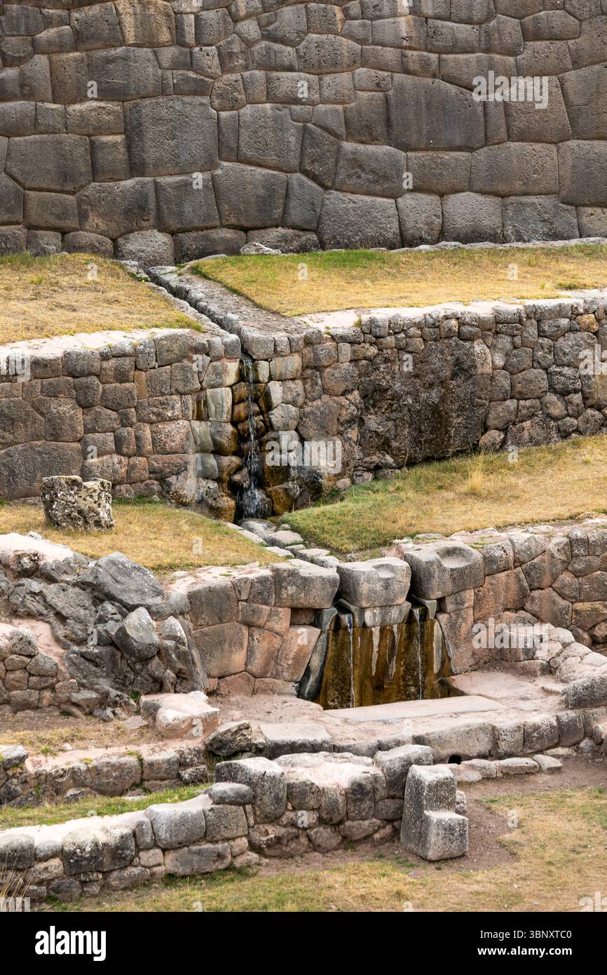 Sito archeologico di Tambomachay, Valle Sacra, Cusco, Perú Foto Stock