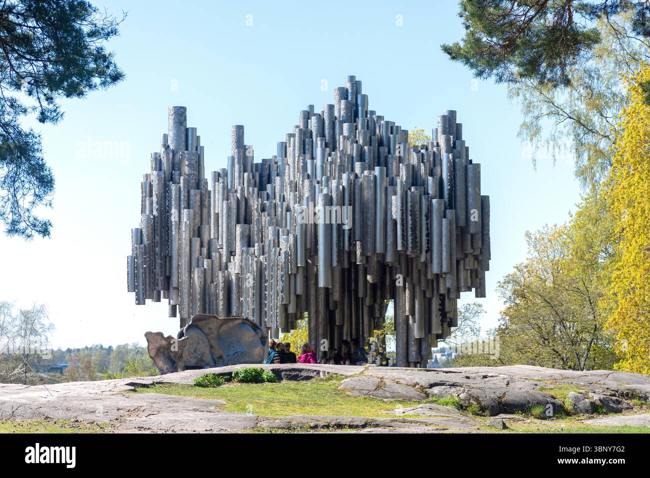Monumento a Sibelius (Sibelius-monumentti), Parco Sibelius (Sibeliuksenpuisto), Töölö, città di Helsinki, regione Uusimaa (Nyland), Repubblica di Finlandia Foto Stock