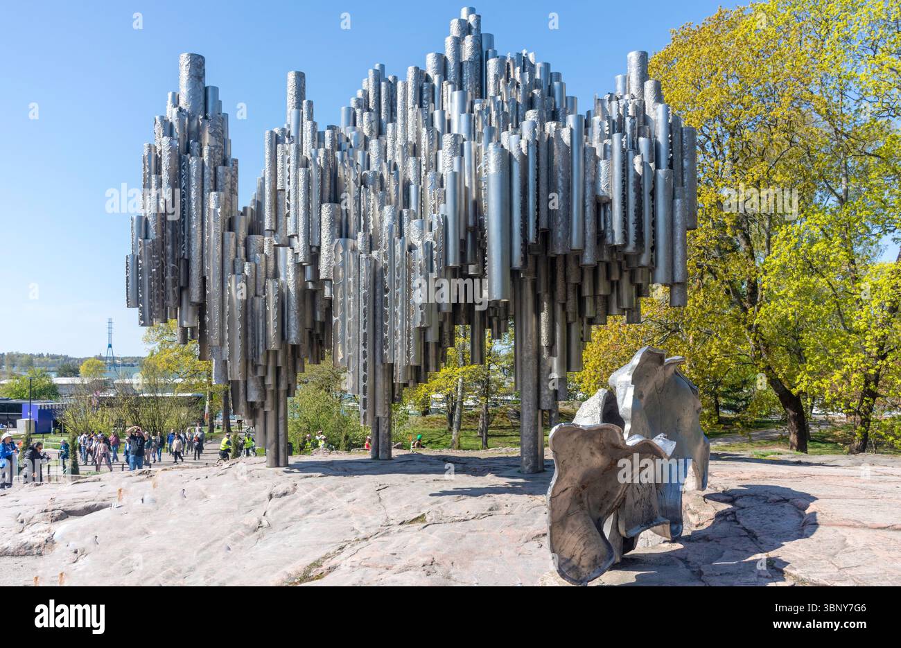 Monumento a Sibelius (Sibelius-monumentti), Parco Sibelius (Sibeliuksenpuisto), Töölö, città di Helsinki, regione Uusimaa (Nyland), Repubblica di Finlandia Foto Stock
