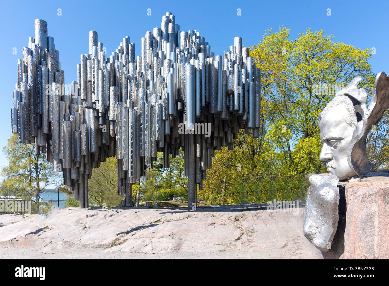 Monumento a Sibelius (Sibelius-monumentti), Parco Sibelius (Sibeliuksenpuisto), Töölö, città di Helsinki, regione Uusimaa (Nyland), Repubblica di Finlandia Foto Stock