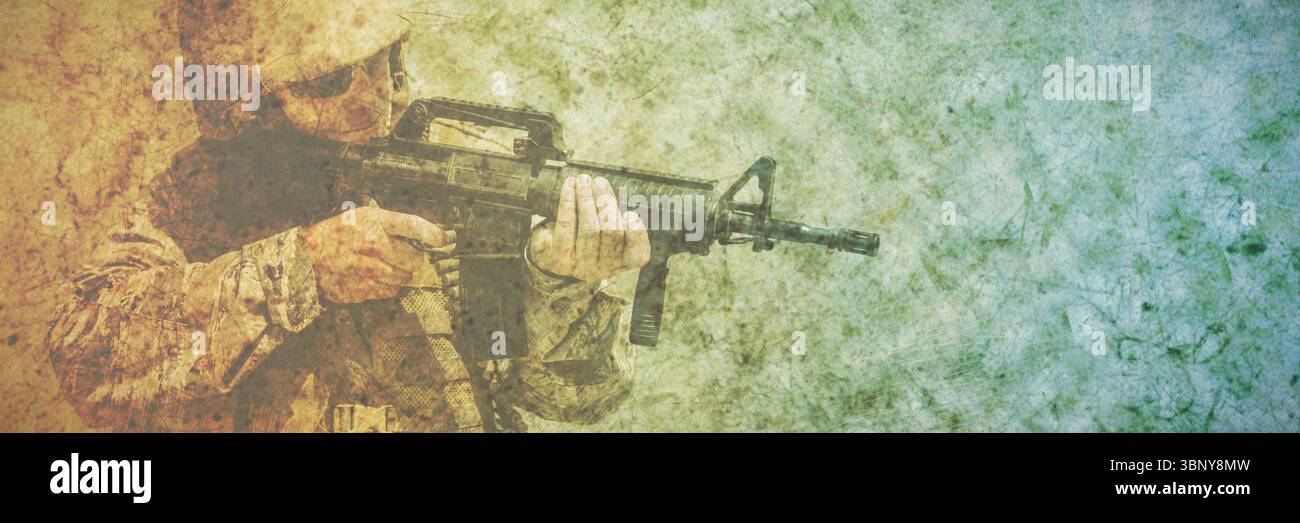 Addestramento militare nel campo Foto Stock