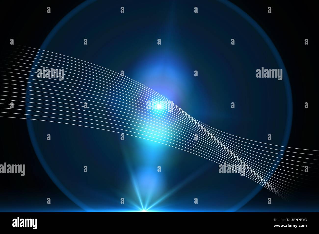 Linee lucido su sfondo nero Foto Stock
