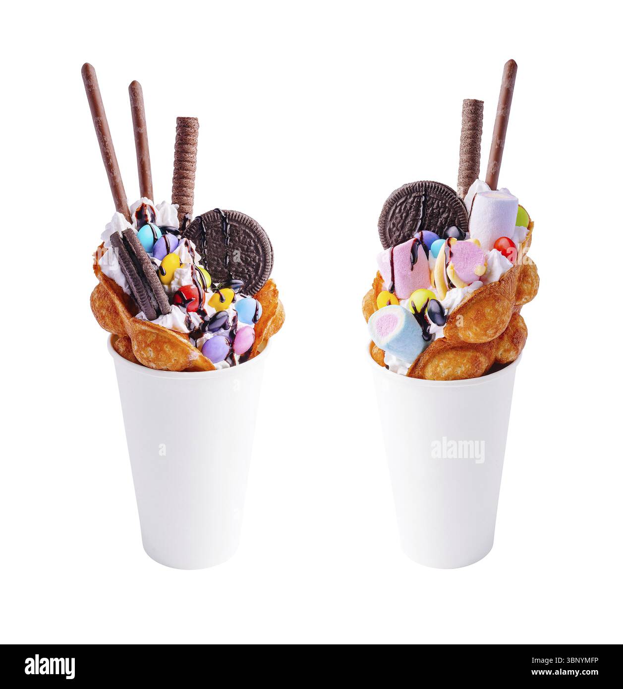 Hong kong o cialde con gelato e marshmallow Foto Stock