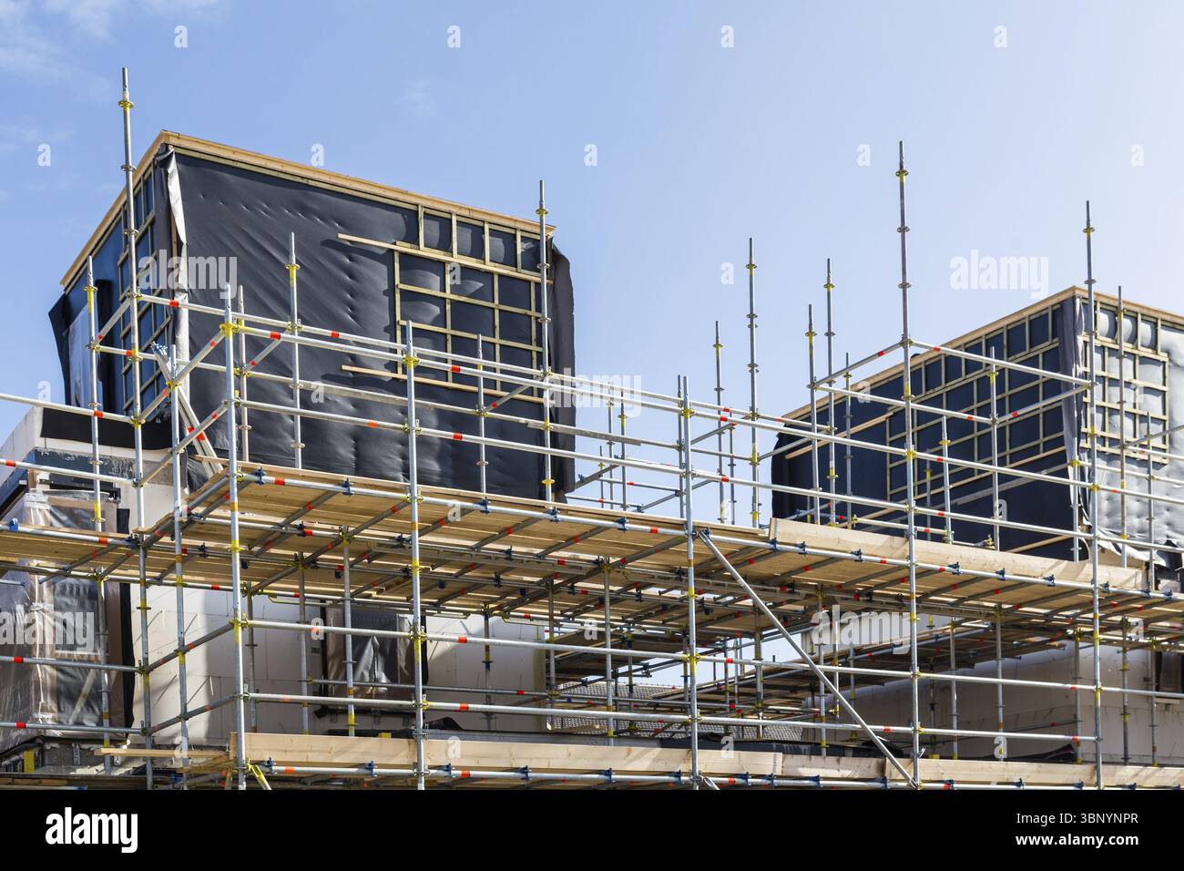 Costruzione di nuove case moderne nei Paesi Bassi, Ede, Nederland Foto Stock