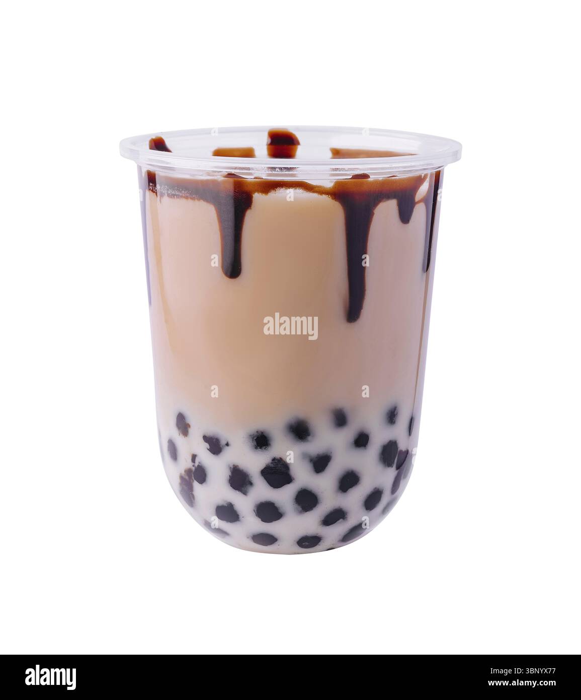 Bollicine di tè al latte con palline di tapioca Foto Stock
