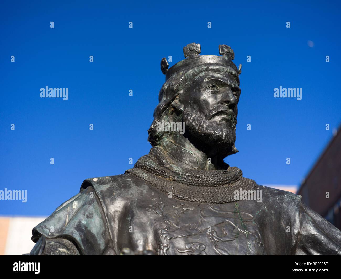 Kings Lynn, Inghilterra, Regno Unito, 2 luglio 2025, Statua di Re Giovanni Foto Stock