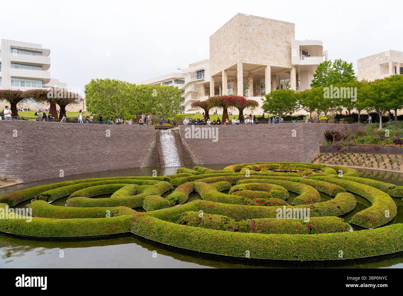 Giardino centrale nel Getty Center. Los Angeles, California, Stati Uniti Foto Stock