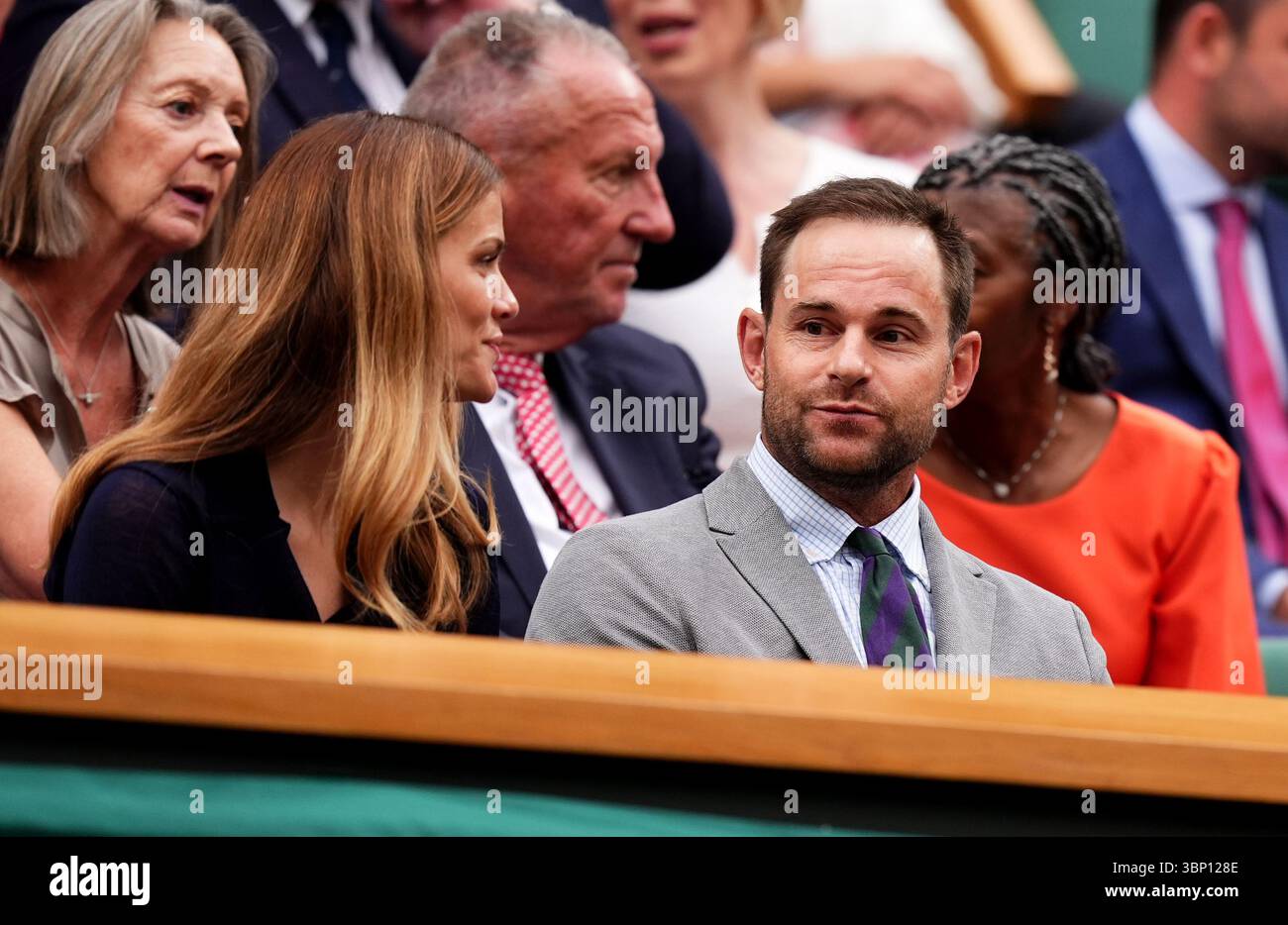 Andy Roddick nella Royal Box il sesto giorno dei Campionati di Wimbledon 2025 all'All England Lawn Tennis and Croquet Club di Londra. Data foto: Sabato 5 luglio 2025. Foto Stock