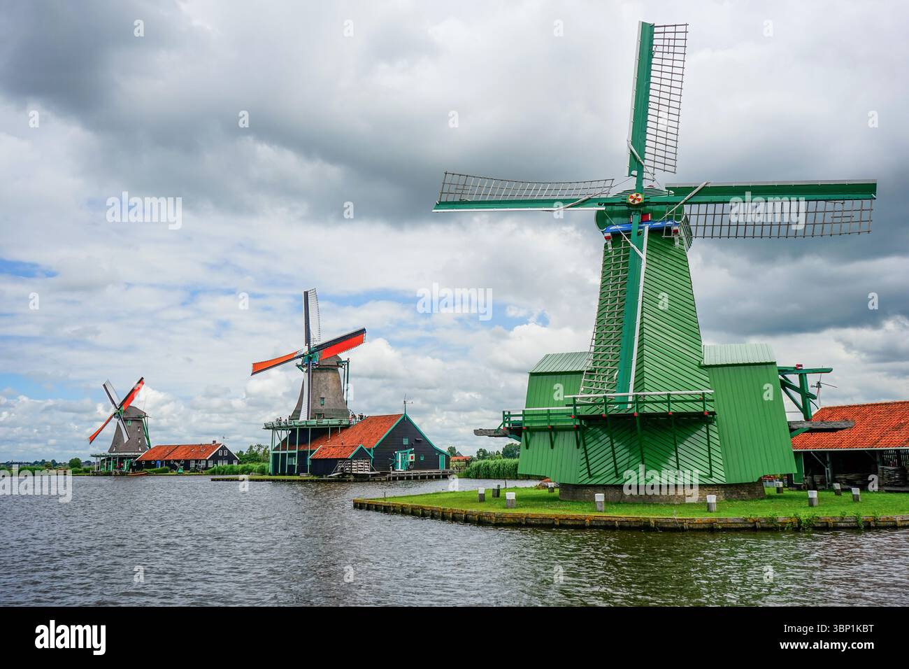 Mulini a vento di Zaanse Schans, Paesi Bassi Foto Stock